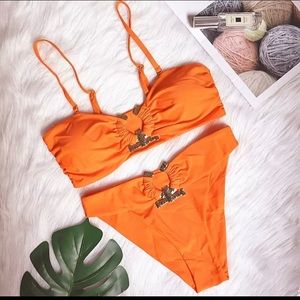 Sexy Crystal Diamond High Waist Bikini Set